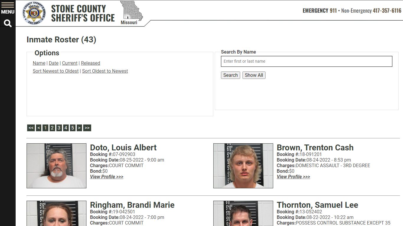 Inmate Roster - Current Inmates Booking Date Descending - Stone County ...