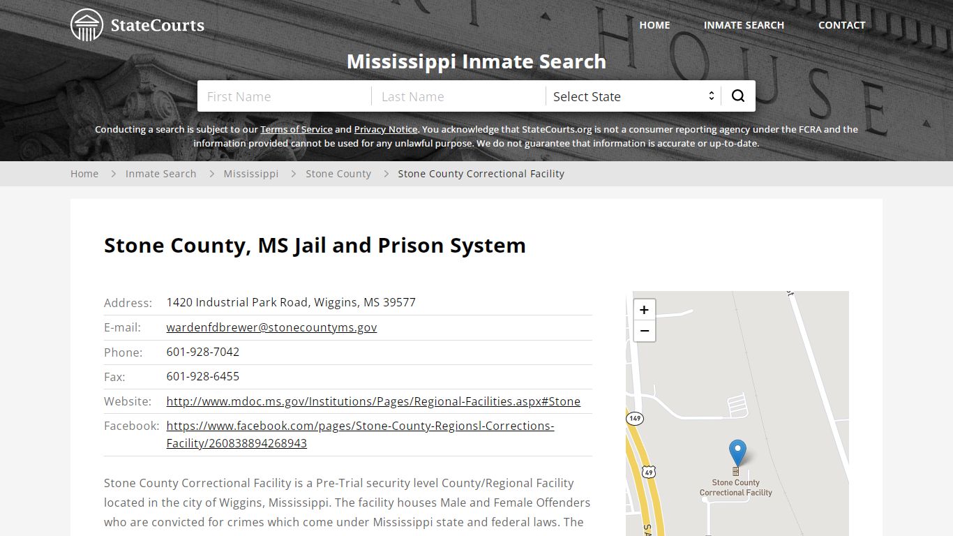 Stone County Correctional Facility Inmate Records Search, Mississippi ...